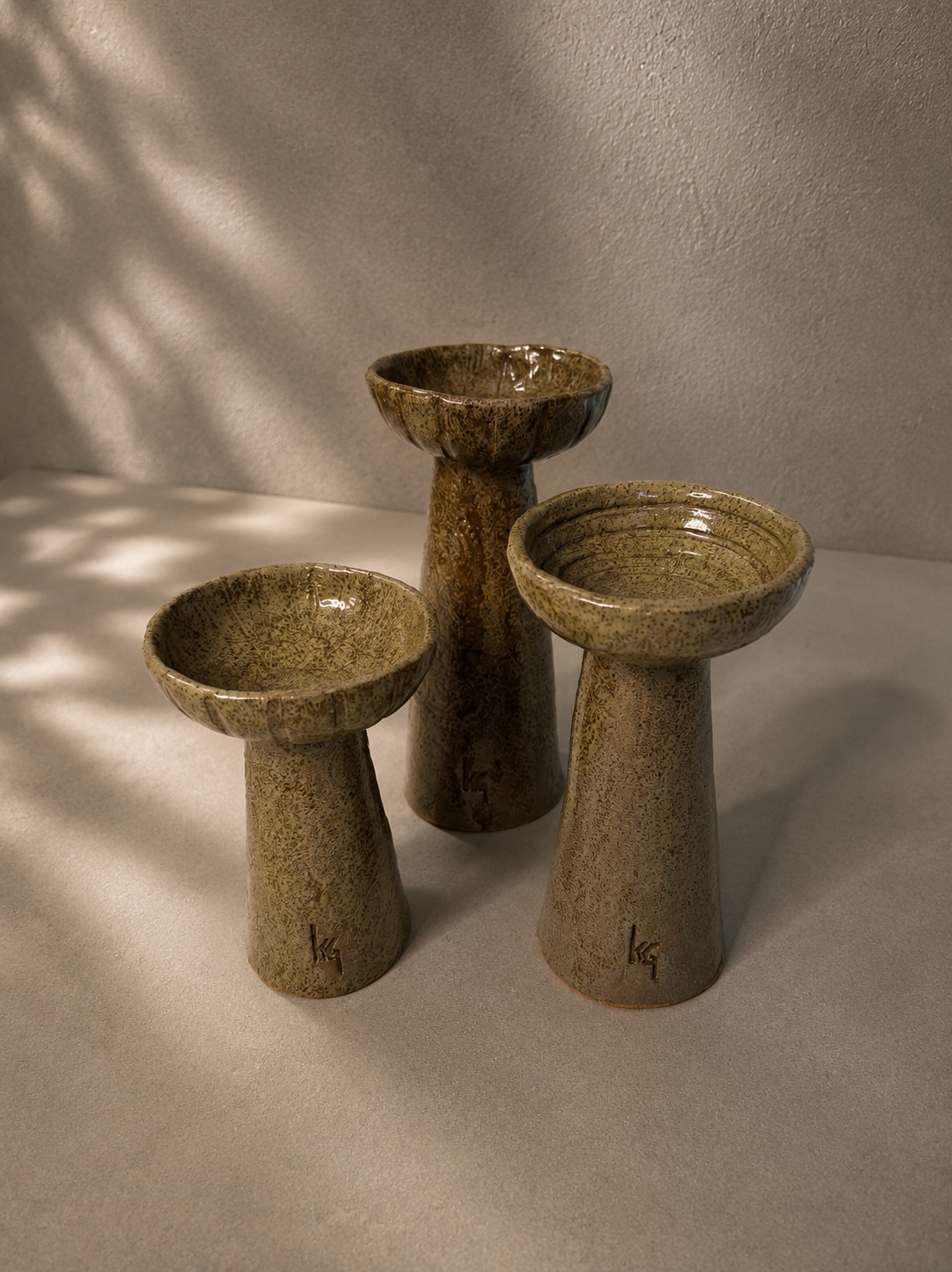 Conjunto porta vela decor G/M/P  verde  