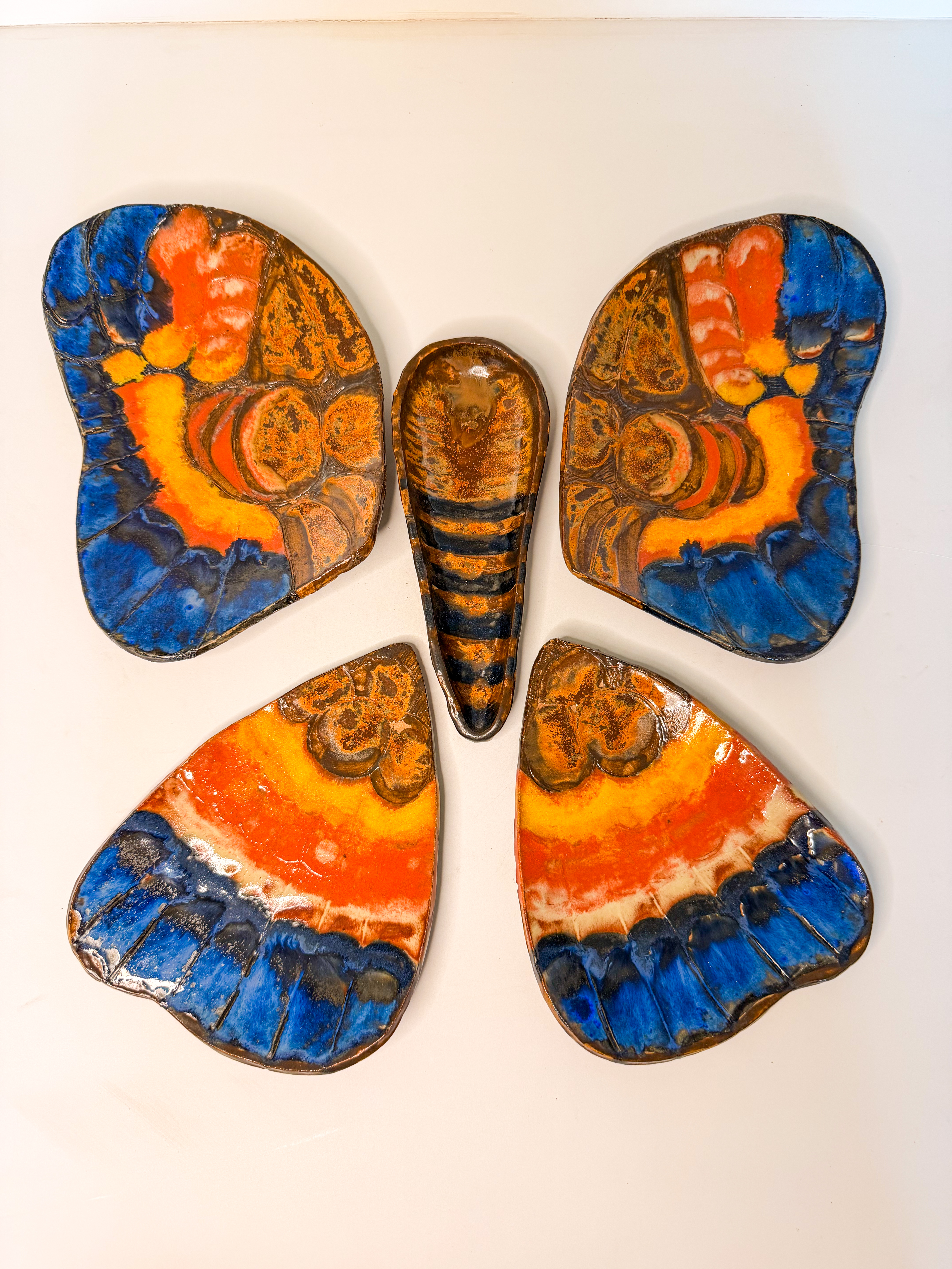 Petisqueira borboleta azul / laranja