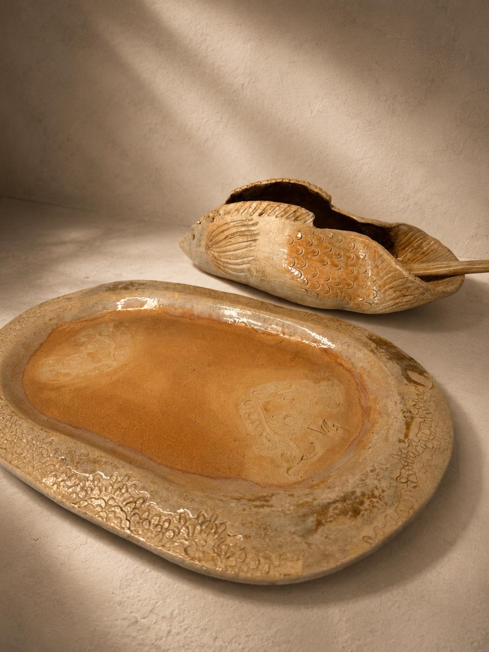 Conjunto budião com travessa e colher