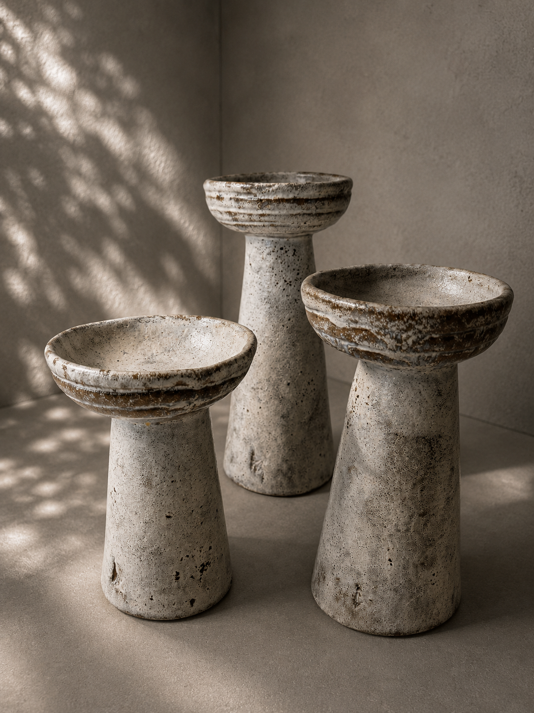 Conjunto porta vela decor G/M/P  branco  